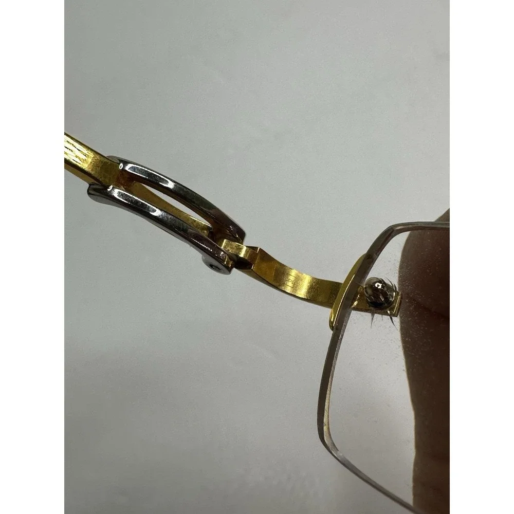Vintage Fred ABERDEEN 006 Platinum-Gold Rimless Eyeglasses FRAMES Genuine 732518